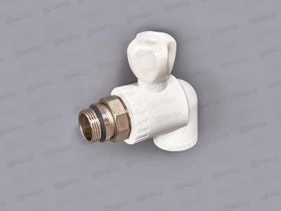 Клапан радиатора угловой (шаровый) PP-R 25x3/4&quot белый, Jakko *15/60
