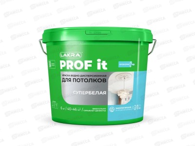 Краска акриловая для потолков Лакра PROF IT супербелая  6кг  *1/72