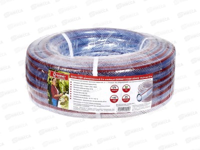 Шланг поливочный ПВХ армированный 3-x слойный 3/4  GARNET FOOD GRADE c красной полосой 25м