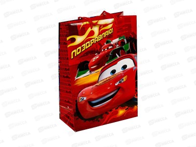 Пакет подарочный 22х31х10см ml Глянцевый Тачки PML-123408-С2  *12