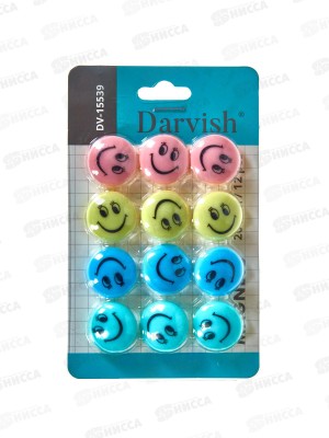Магниты Darvish Cмайлики d=2cм 12шт,  DV-15539 *20