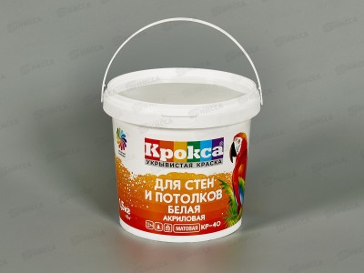 Краска в/э Крокса для стен и потолков белая акрил КР-40 1,5кг *1/12