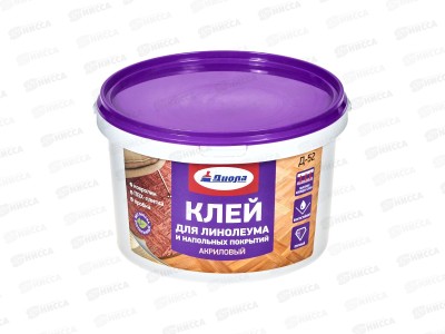 Клей акриловый для напольных покрытий и линолеума Д-52 3кг