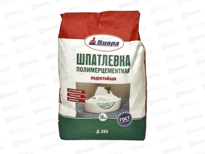 Шпатлевка полим-цем водостойкая Д-365 белая 10кг