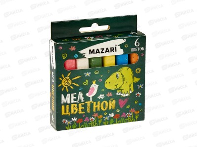 Мел Mazari  6шт цветной, к/к  M-17311 *42