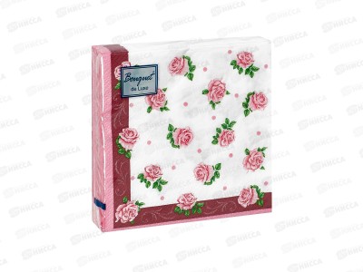 Салфетки 3сл 25л 24*24 Bouquet de Luxe Розита, 25319 *15