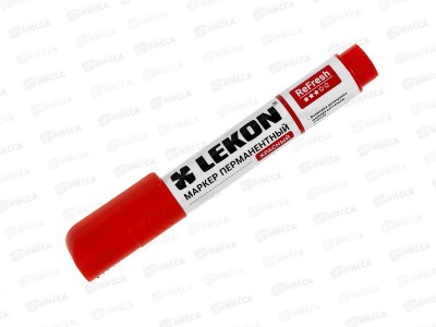 Маркер LEKON ReFresh перманентный заправляемый, красный *10/100/1000