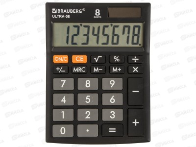 Калькулятор BRAU ultra-08-BK 8разряд.,черный 250507 *1