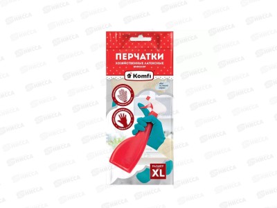 Перчатки BICOLO8 Перчатки хозяйственные латексные беж-бирюз р.XL 2шт *12/144