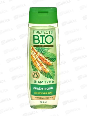 Прелесть БИО шампунь Объем и сила для всех типов волос 400мл *12