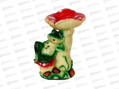 Фигура садовая из гипса &quotЛягушка на привале по мухомором&quot (410*350мм) арт.454