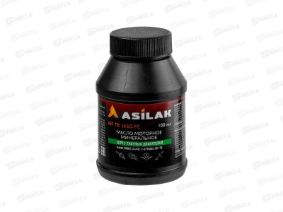 Масло моторное 2-тактное минеральное ASILAK 100мл (JASO FC, API TВ) *24