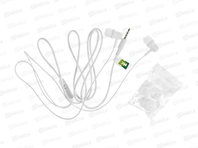 Наушники вакуумные AUX разъём с МК 1.2м, More Choice G16 белый