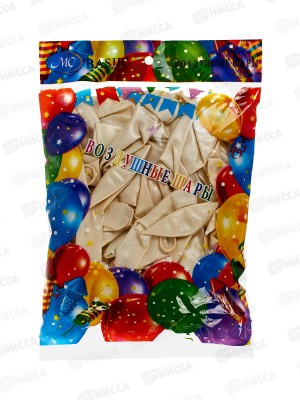 Шары 12&quot металл., белый .100шт, МС-3444