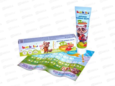 Bambolina зубная паста детская 4-8 лет Клубника банан 50мл *24