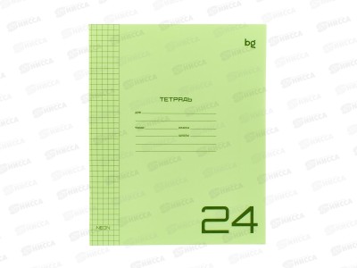 Тетрадь 24л кл. BG UniTone Neon пластик обл, неон салатовый 08958 *10/120