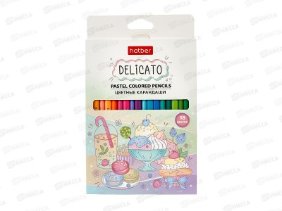 Карандаши 18цв Hatber Delicato пастельные трехгр.072618 *8