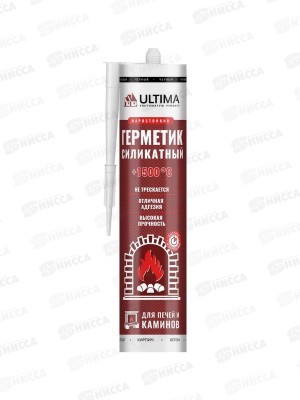 Герметик ULTIMA 1500 260мл, силикатный для печей и каминов *12