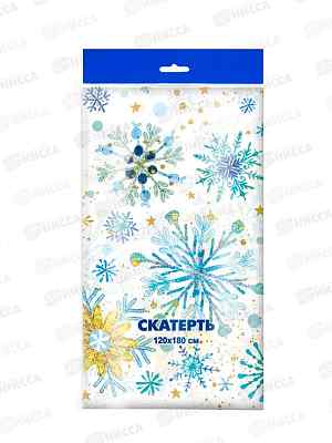 Скатерть Новый Год 120*180 Снежинки *200