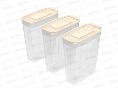 Набор контейнеров для сып. продуктов №9 (3шт) слоновая кость (1,8лх3), АП 744  *24