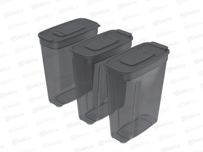 Набор контейнеров для сып. продуктов №9 (3шт) дымчатый (1,8лх3), АП 1149  *24