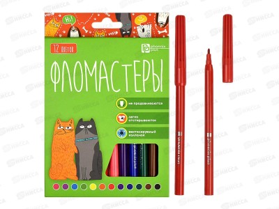 Фломастеры 12цв ФЕН Арт-Братва. смыв.вент.колп. 67872 *12