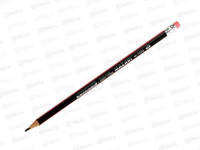 Карандаш ч/г с ласт. MAZARI Black, HB, пл., M-7093 *48/1440