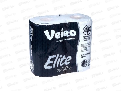 Бумага туалетная Linia Veiro Elite Extra Белый 9C44 4-х слойная 4рулона*10