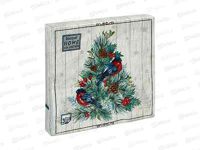 Салфетки 3сл 20л 33*33 Bouquet Home Изящная ель 25437 *12