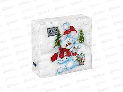 Салфетки 1сл 40л 24*24 Desna Design Снеговичок,57833*32