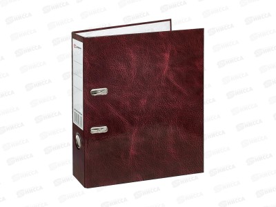 Регистратор А4 75мм LAMARK бордовый &quotКожа&quot собр., 802 *30