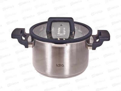 Кастрюля Lara LR02-292 Премиум нер 20*12,5см 3,9л индук, все виды плит