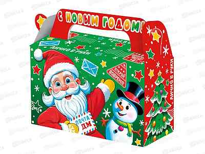 Коробка картонная 0,5кг Новогодний подарок 175*70*105/140 *300