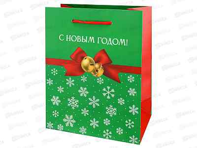 Пакет подарочный MI 18х23х10см (M) Снежинки, ППК-2309 *12