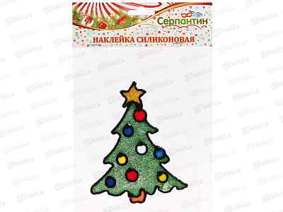 Наклейка на стекло  &quotЕлочка с шариками&quot 15*18см 196-300