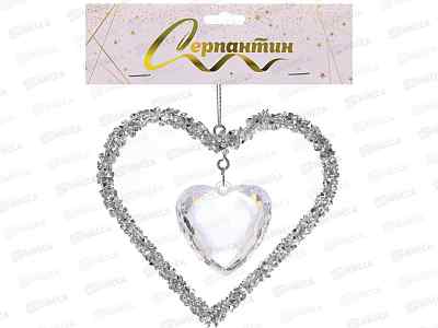 Подвеска &quotМерцающее сердце&quot 9*10см серебро 916-2143
