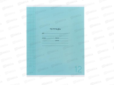 Тетрадь 12л клетка ПандаРог, плас. прозр. обложка, голубая, 15-7873  *120