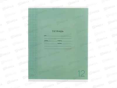 Тетрадь 12л клетка ПандаРог, плас. прозр. обложка, зеленая, 15-7872  *120