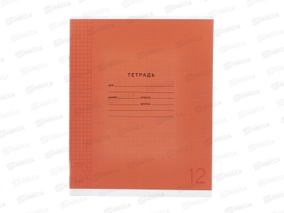 Тетрадь 12л кл. ПандаРог, плас. прозр. обложка, оранж., 15-7874  *120