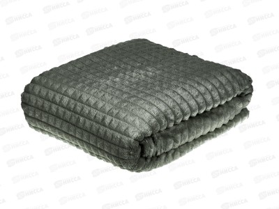 Плед Велсофт с тиснением Соты 220*200 18-3905 Графит