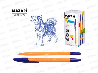 Ручка мас. MAZARI Ultra синяя, игла 1мм., M-5713-70 *50