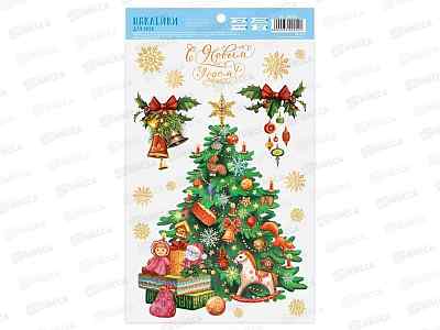 Наклейка на стекло &quotНовогодняя ёлочка&quot  20*34 см 3402056