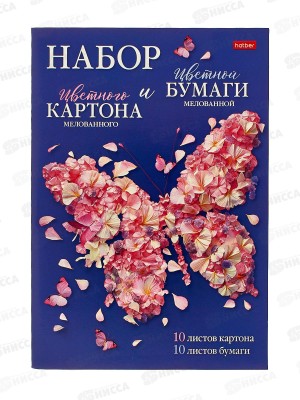 Цв.карт.+бум. Hatber А4 20/10цв.+10цв,Нежность лепестков 32440 *20