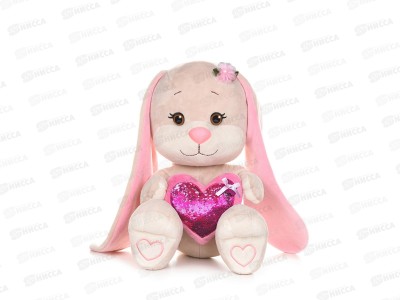 Зайка Jack&Lin с розовым сердцем. 25см JL-MRT-08202301-25