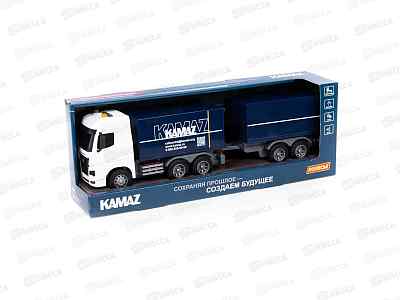 Автомобиль-фургон KAMAZ с прицепом инерц. (со светом и звуком) 07811 в коробке