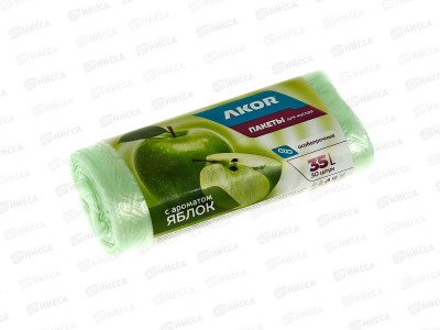 Пакеты для мусора ПНД с ароматом Яблоко 35л 30шт, 204-003 *70