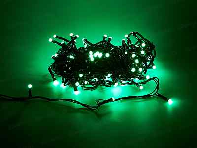 Гирлянда 10м вьюн 100LED зеленый 8реж 384-216 г