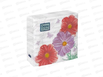 Салфетки 1 слойные 40 листов 24*24 Desna Design Космея, 57456 *32