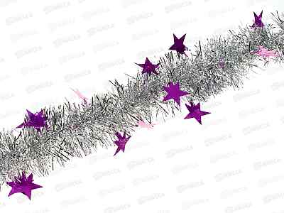Мишура 002015 звездочки элементы 9смх2м.фиолет.+серебро, AL-3352, *360