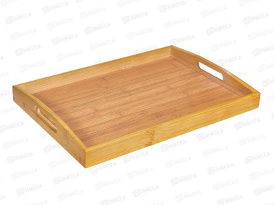 Поднос прямоугольный 40*28*3,5см бамбук с ручками 10013-5 *10